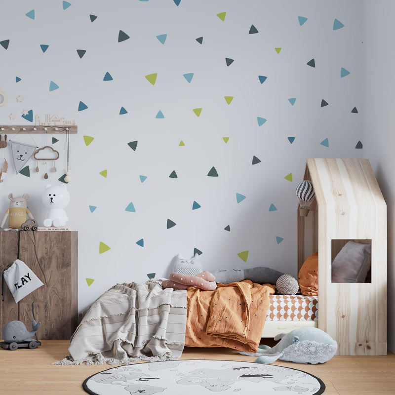 Multicolor seamless scandinavian triangles