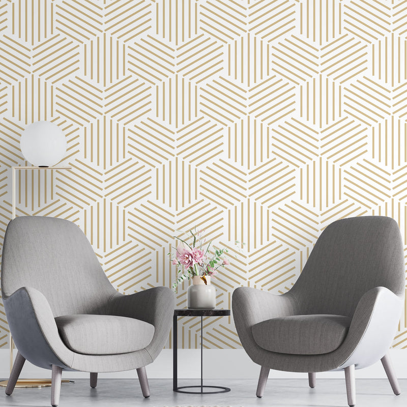 Ivory geometric – Mural Wallpaper, PVC Free, Non-Toxic