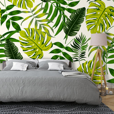 Jungle leaf seamless – Mural Wallpaper, PVC Free, Non-Toxic