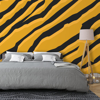 Mustard tiger print – Mural Wallpaper, PVC Free, Non-Toxic