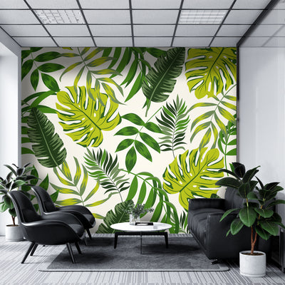 Jungle leaf seamless – Mural Wallpaper, PVC Free, Non-Toxic