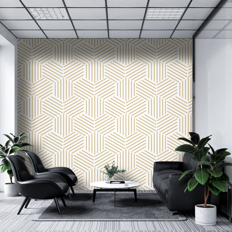 Ivory geometric – Mural Wallpaper, PVC Free, Non-Toxic