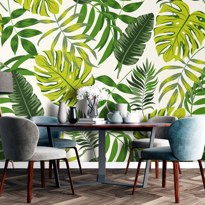 Jungle leaf seamless – Mural Wallpaper, PVC Free, Non-Toxic