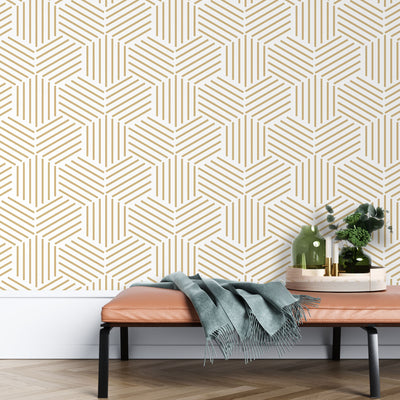 Ivory geometric – Mural Wallpaper, PVC Free, Non-Toxic