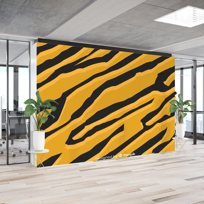 Mustard tiger print – Mural Wallpaper, PVC Free, Non-Toxic