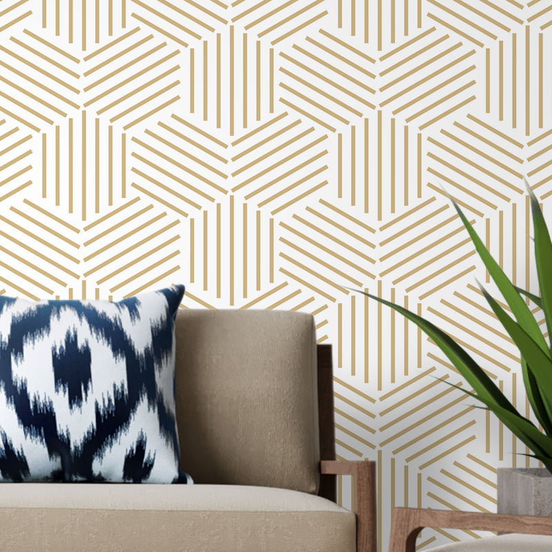 Ivory geometric – Mural Wallpaper, PVC Free, Non-Toxic