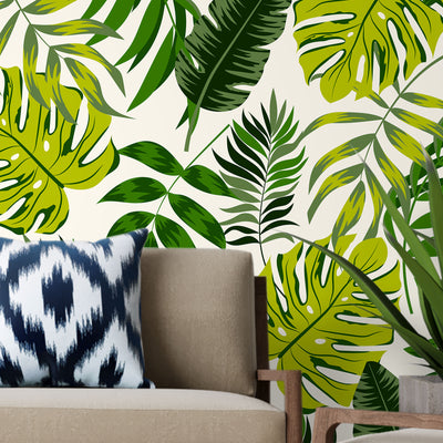 Jungle leaf seamless – Mural Wallpaper, PVC Free, Non-Toxic