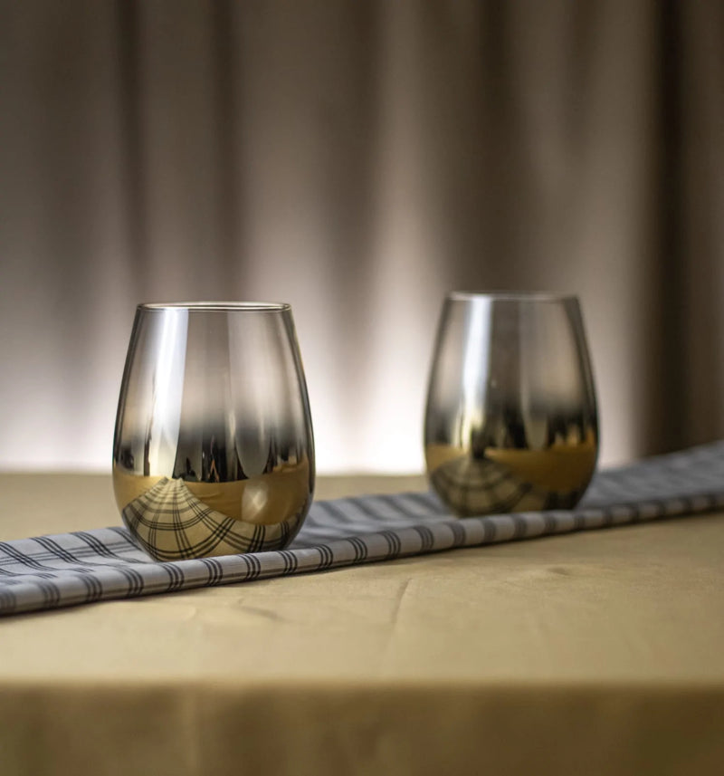 GOLDEN GLOW GLASSES - SET OF 2 (9462)