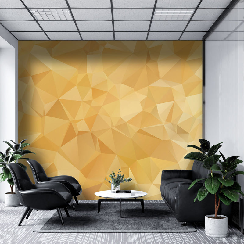 Yellow 3d design – Mural Wallpaper, PVC Free, Non-Toxic