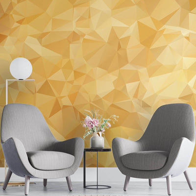 Yellow 3d design – Mural Wallpaper, PVC Free, Non-Toxic