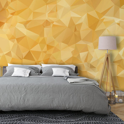 Yellow 3d design – Mural Wallpaper, PVC Free, Non-Toxic