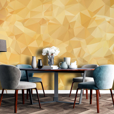 Yellow 3d design – Mural Wallpaper, PVC Free, Non-Toxic