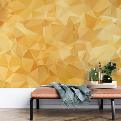 Yellow 3d design – Mural Wallpaper, PVC Free, Non-Toxic