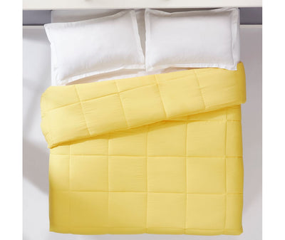 Misty Gold Double Size Comforter (Super Soft Dobby & Waffle Micro Fabric, Reversible)