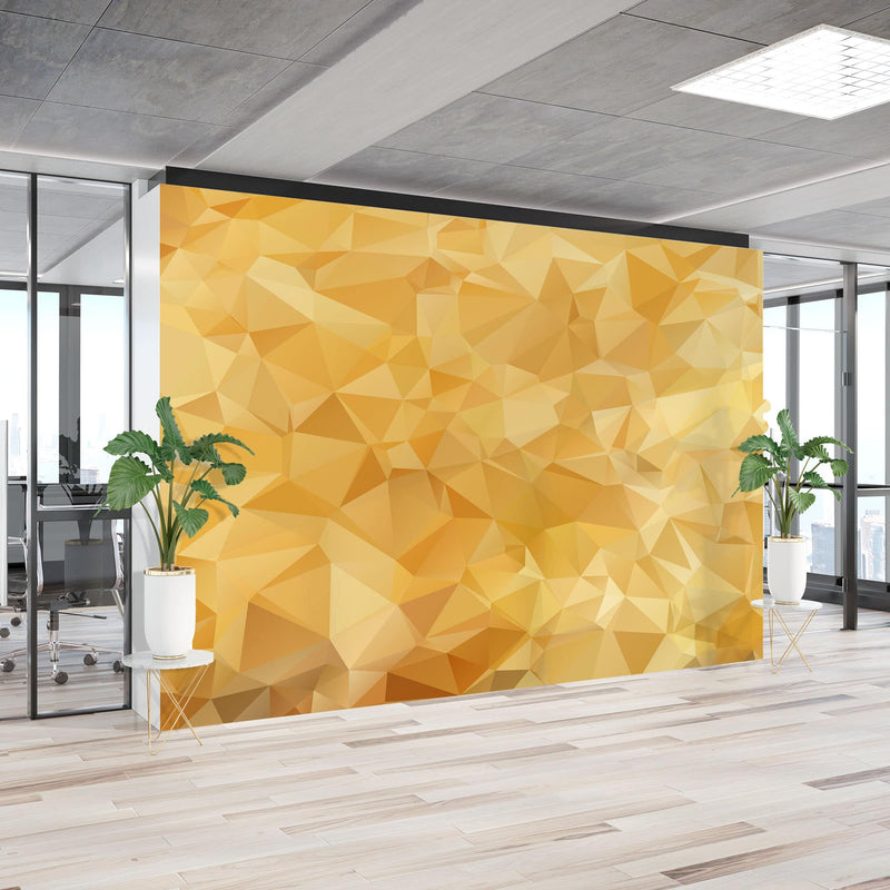 Yellow 3d design – Mural Wallpaper, PVC Free, Non-Toxic