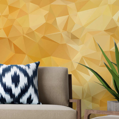 Yellow 3d design – Mural Wallpaper, PVC Free, Non-Toxic