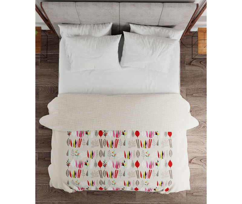 Leaf Print Double Size Comforter (100% Cotton, Reversible)