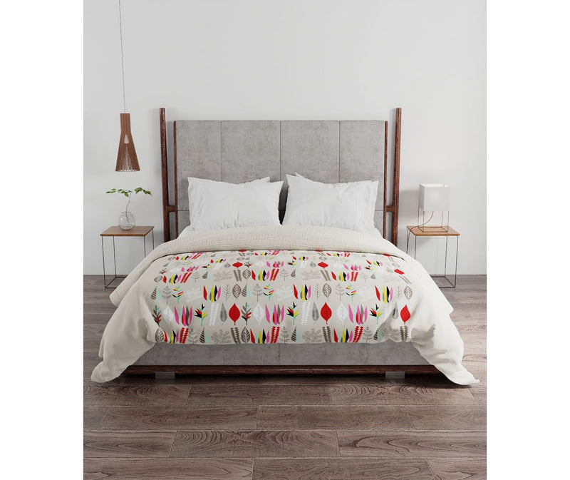 Leaf Print Double Size Comforter (100% Cotton, Reversible)