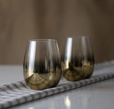 GOLDEN GLOW GLASSES - SET OF 2 (9462)