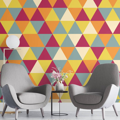 Multicolor triangles – Mural Wallpaper, PVC Free, Non-Toxic