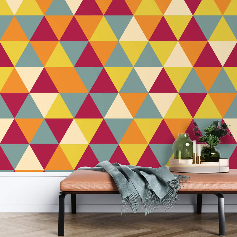 Multicolor triangles – Mural Wallpaper, PVC Free, Non-Toxic