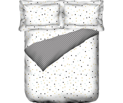 Multi-Coloured Dotted Print King Size Comforter (100% Cotton, Reversible)