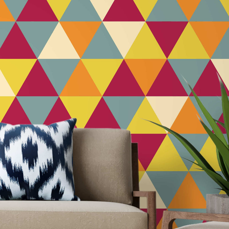 Multicolor triangles – Mural Wallpaper, PVC Free, Non-Toxic