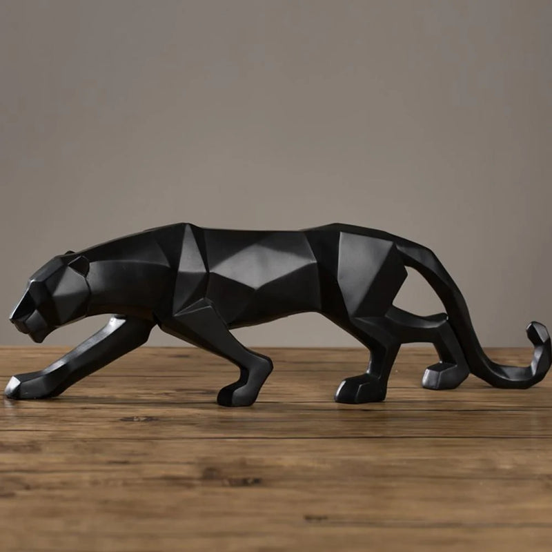 Modern Art Geometric Panther Statue (9462)