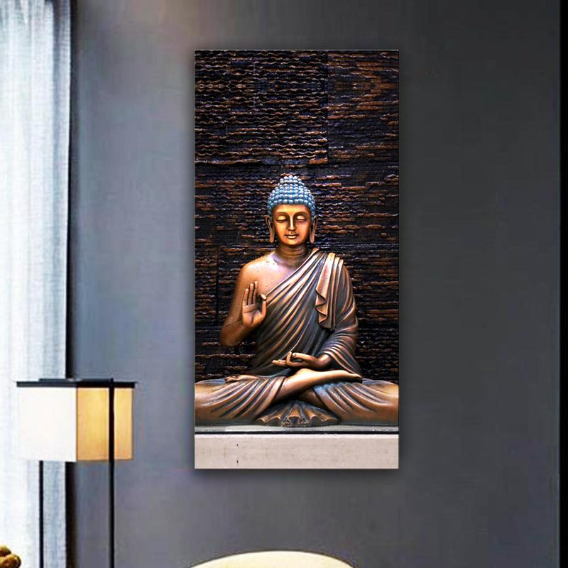 Wall Painting of Peaceful Gautam Buddha Canvas Printed