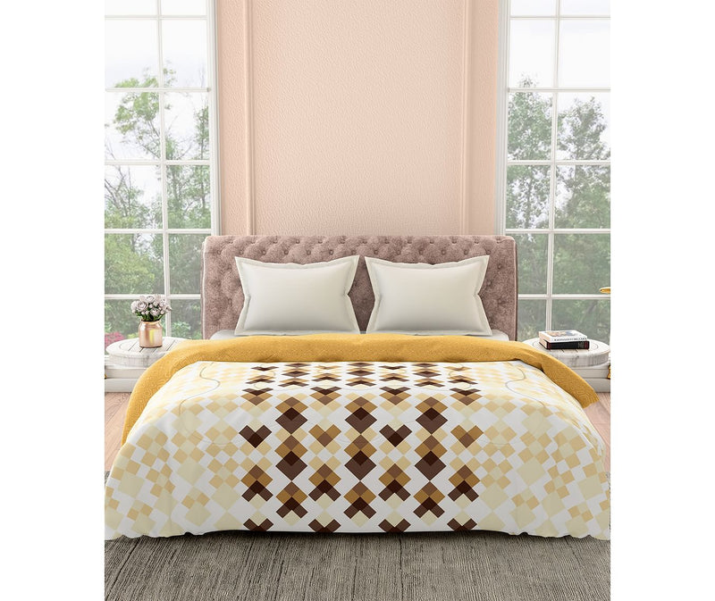 Geometric Abstract Print Reversible Comforter (100% Cotton, Queen Size)