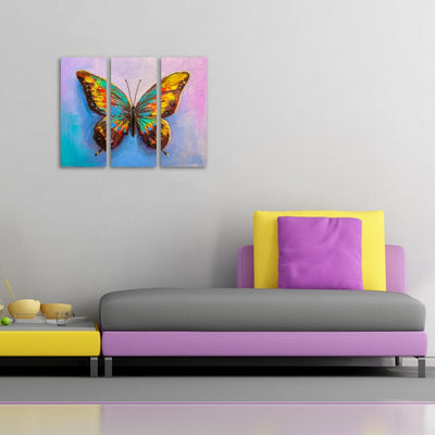 Multi Hued Butterfly Wall Canvas