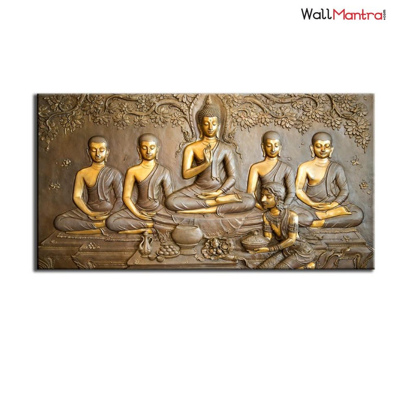 Wall Painting for Living Room - Big Panoramic Teaching of Buddha