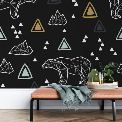 Gray small triangles geometric – Mural Wallpaper, PVC Free, Non-Toxic