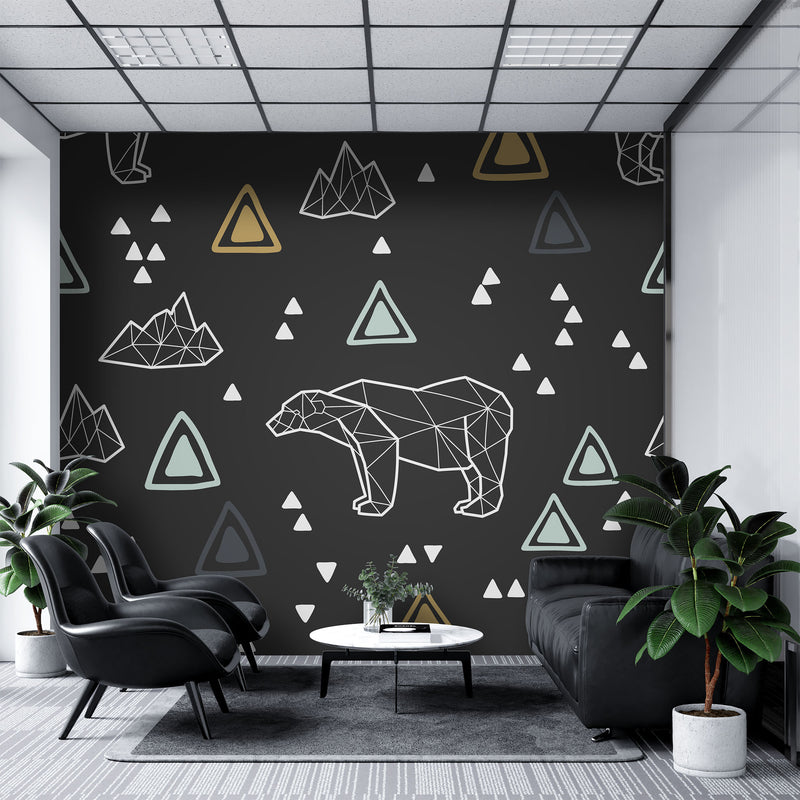 Gray small triangles geometric – Mural Wallpaper, PVC Free, Non-Toxic