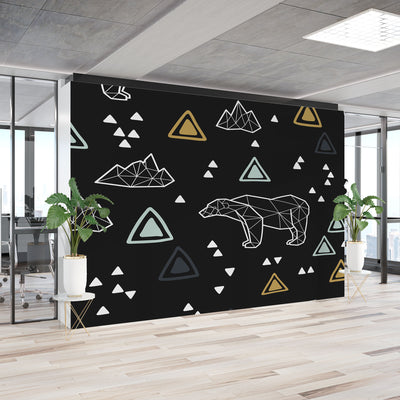 Gray small triangles geometric – Mural Wallpaper, PVC Free, Non-Toxic