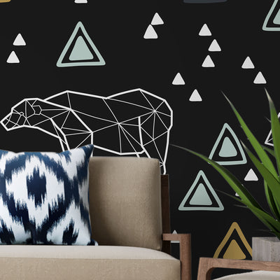 Gray small triangles geometric – Mural Wallpaper, PVC Free, Non-Toxic