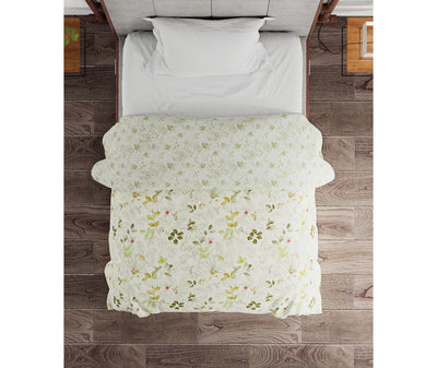 Floral Print Single Size Comforter (100% Nature Based, Reversible)