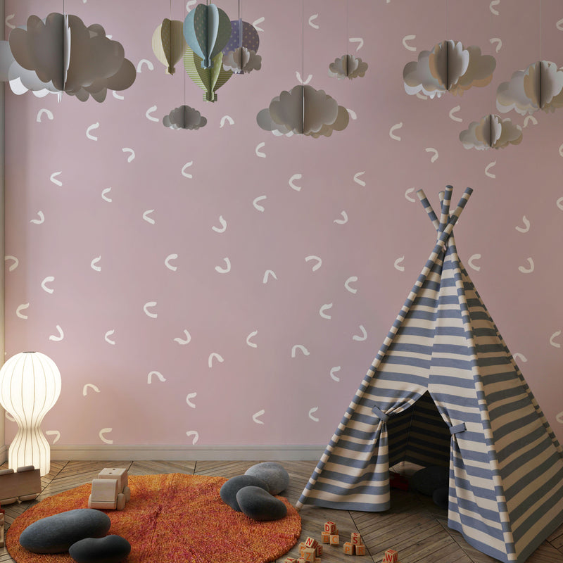 White dotted cute pink nursery