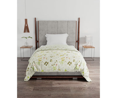 Floral Print Single Size Comforter (100% Nature Based, Reversible)