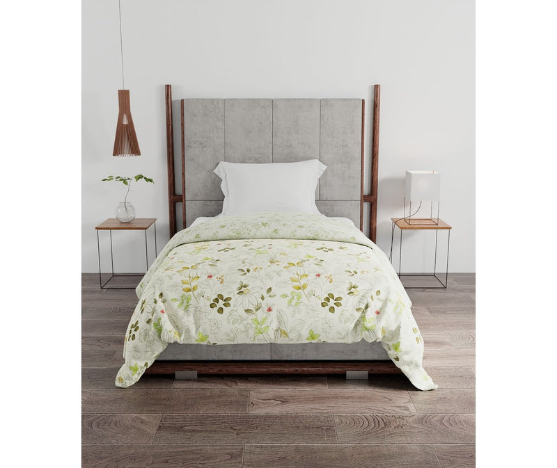 Floral Print Single Size Comforter (100% Nature Based, Reversible)