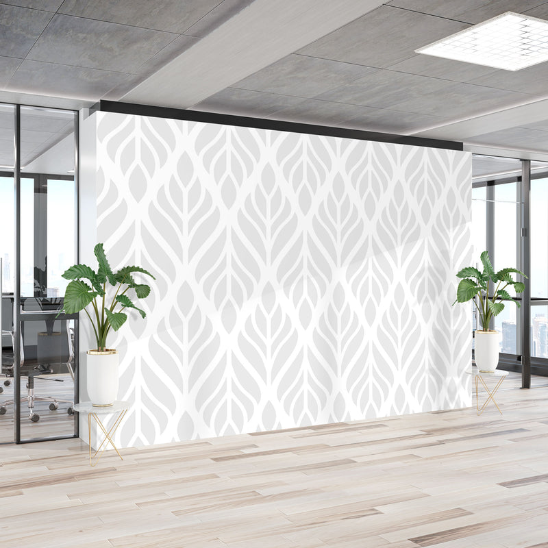 Gray leaf geometric – Mural Wallpaper, PVC Free, Non-Toxic