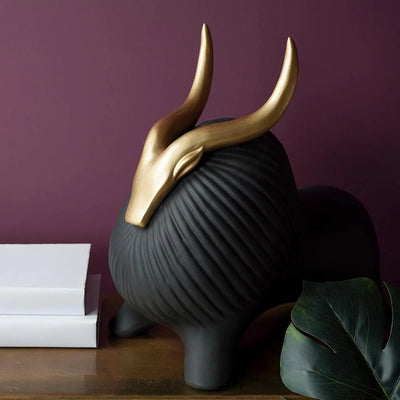 Golden Horned Yak Table Accent(9462)