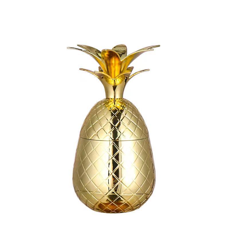 PINEAPPLE GOLD STAINLESS STEEL GLASS (9462)