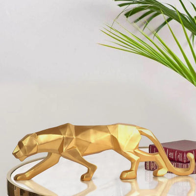 Modern Art Geometric Panther Statue (9462)