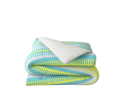 Teal & Lime Trendy Print Single Size Comforter (100% Cotton, Reversible)