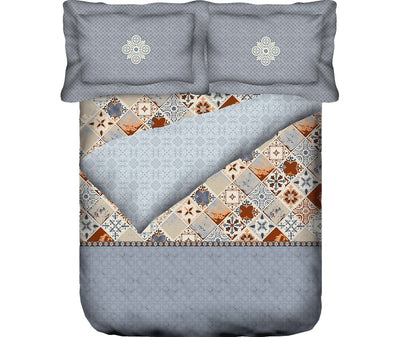 Moroccan Tile Pattern King Size Comforter (100% Cotton, Reversible)