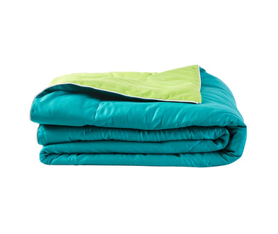 Teal & Apple Green Single Size Comforter (100% Cotton, Reversible)