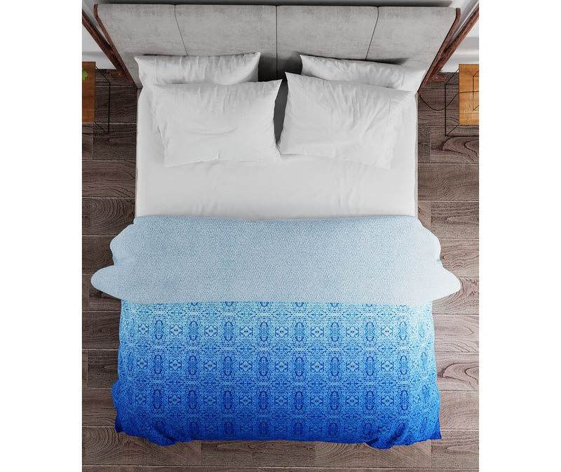 Shades Of Blue King Size Comforter (100% Cotton, Reversible)