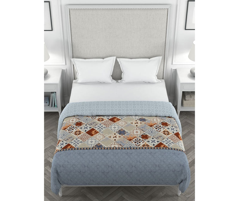 Moroccan Tile Pattern King Size Comforter (100% Cotton, Reversible)