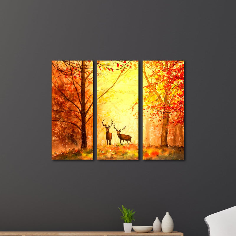 Aesthetic Pair Of Reindeer Wall Canvas